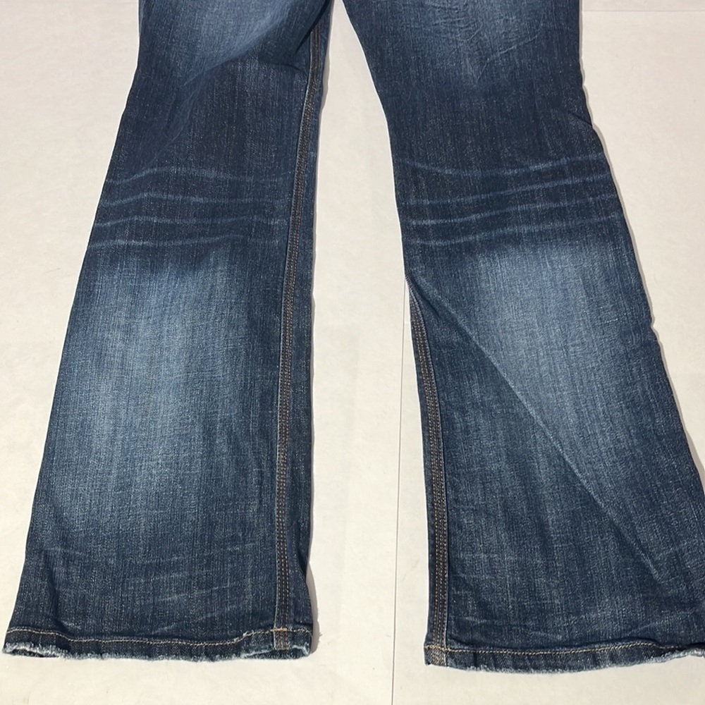 Department of Peace standard denim jeans sz 12 medium wash long inseam bootcut - Picture 7 of 9